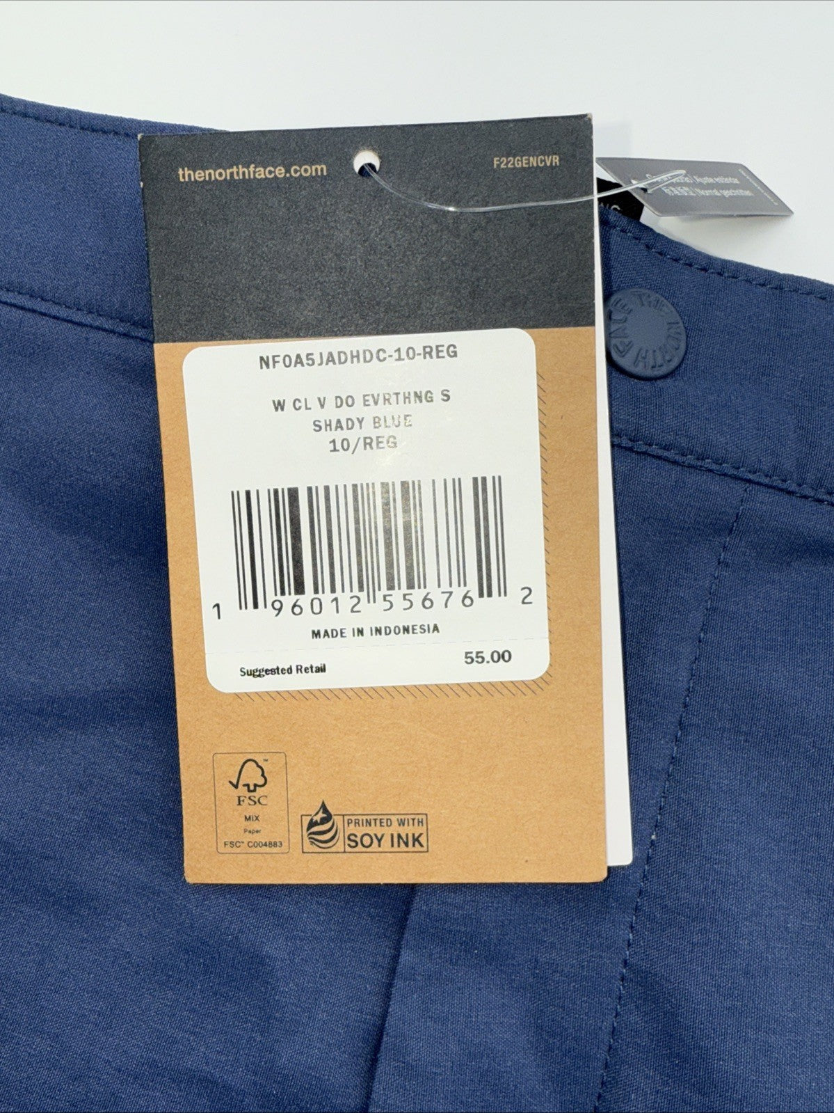 $55 The North Face Women's Shorts Class V Do Everything-Shady Blue- 10/Reg-New