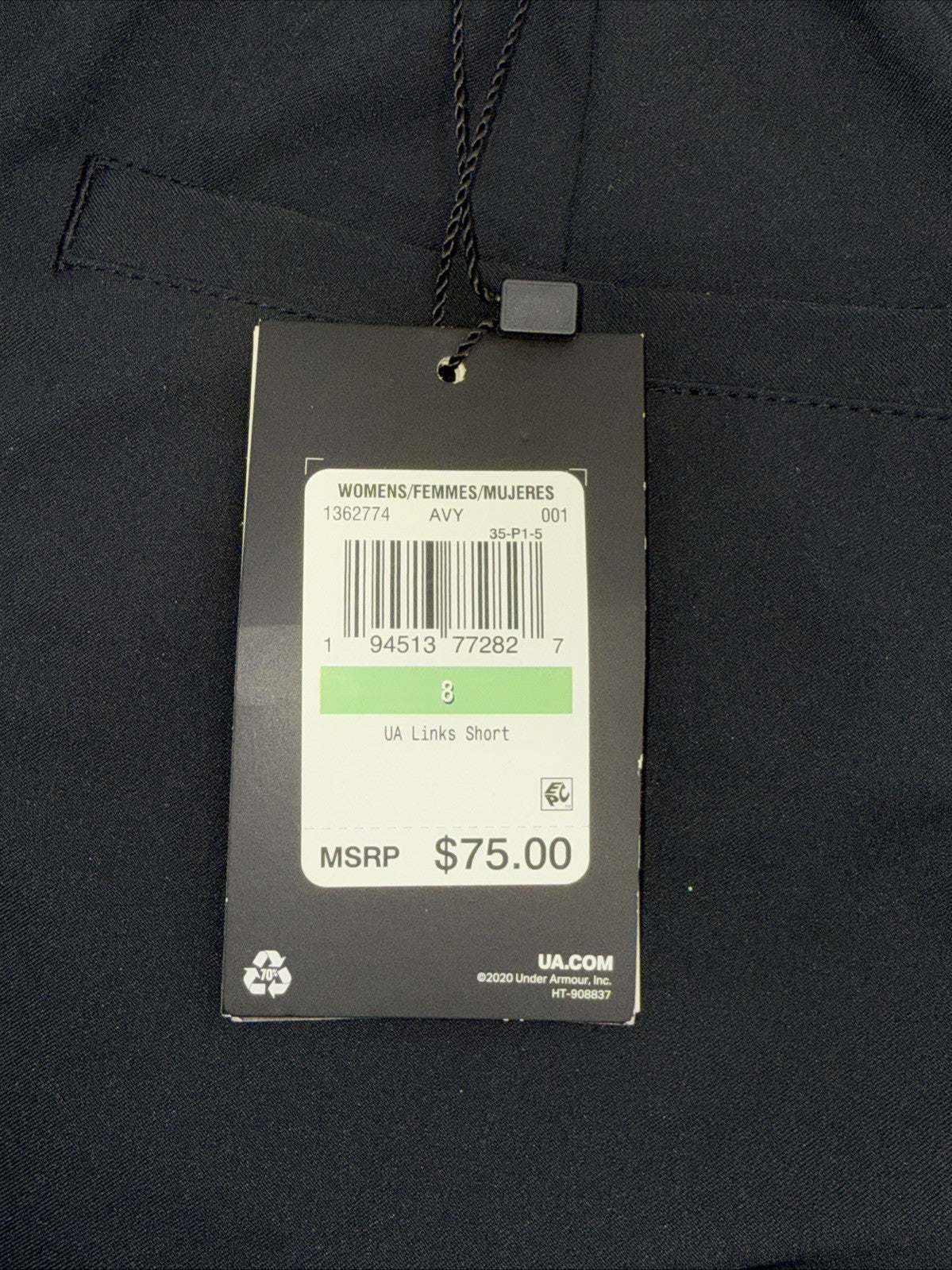 $75 Under Armour Women’s Links Golf 9” Shorts- Black - Size: 8 (30/32”W) - NEW