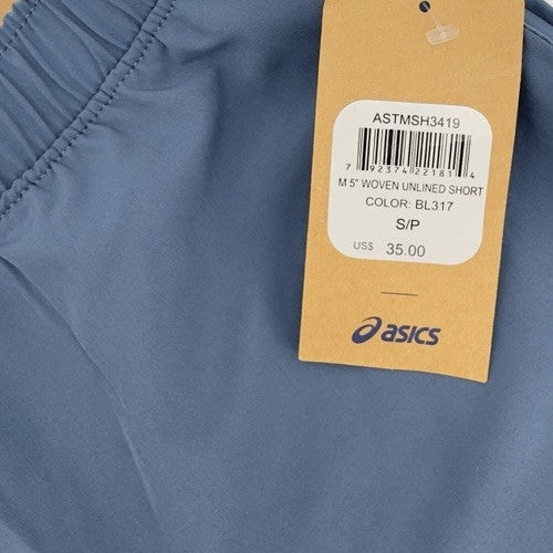 ASICS Men’s Athletic 5" Woven Unlined Shorts -Arctic Blue - Size: Small -New