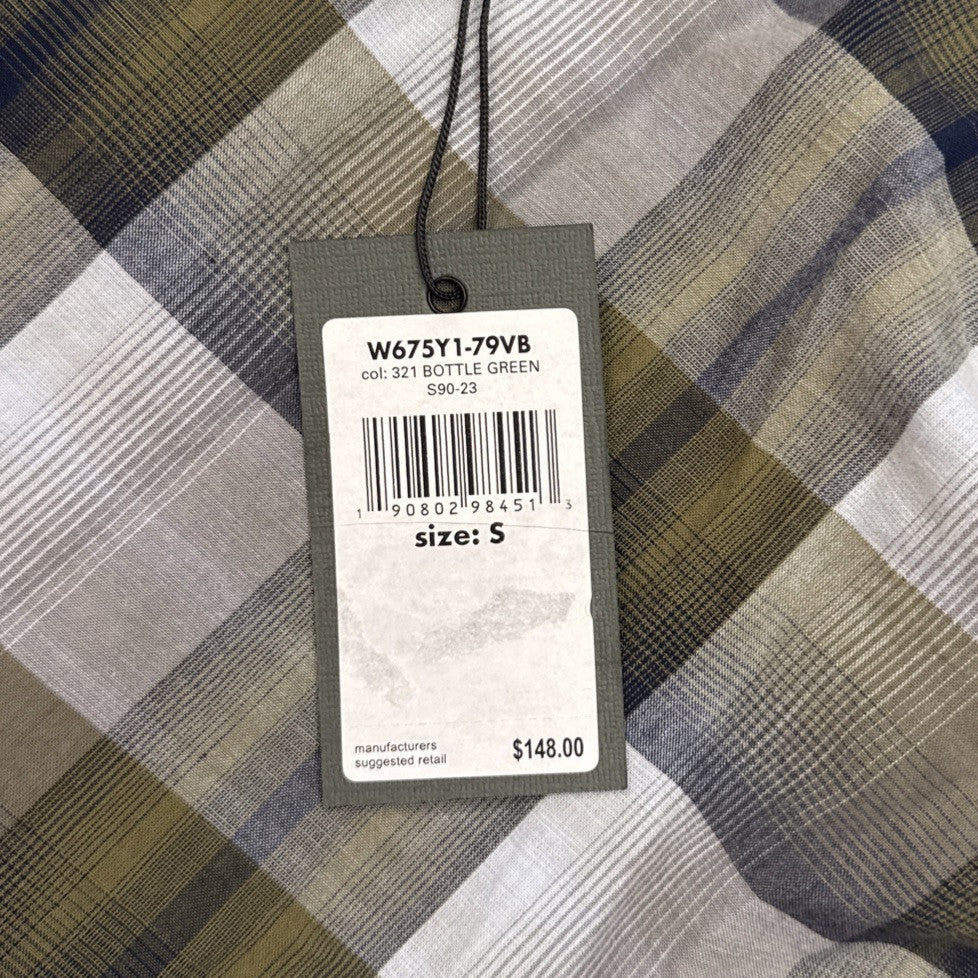 $148 New John Varvatos Men's Long Sleeve Ross Slim Fit Shirt- Forrest- Small