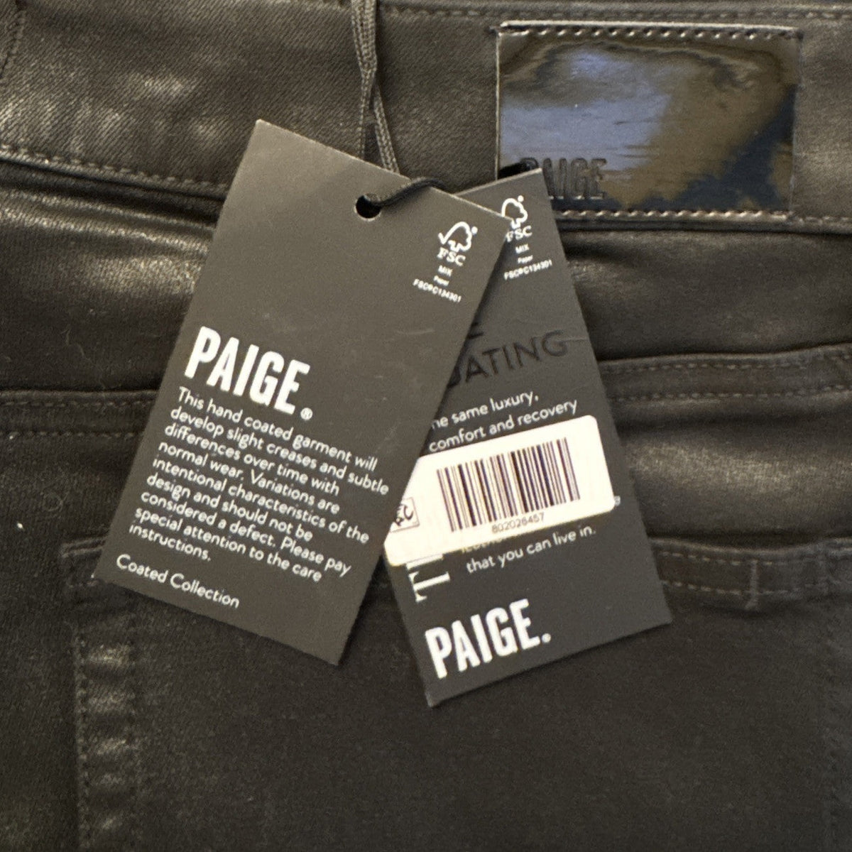 $239 Paige Women’s Claudine FauxLeatherFlare Ankle Pants-Black Fog Luxe- Size 30