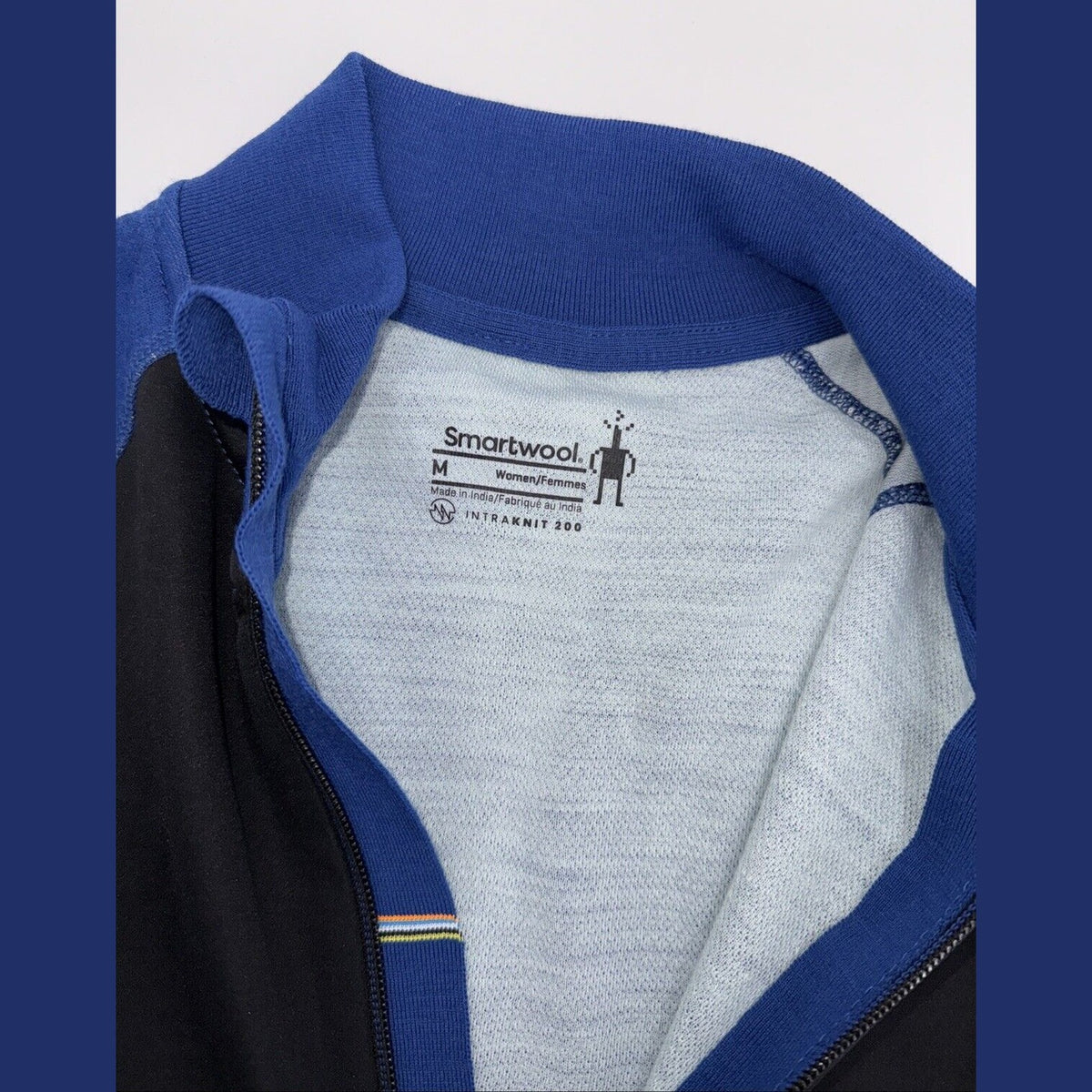 $200 SmartWool Woman’s Intraknit Active Jacket Merino Wool-Black/Blue-Medium-New
