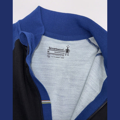 $200 SmartWool Woman’s Intraknit Active Jacket Merino Wool-Black/Blue-Medium-New