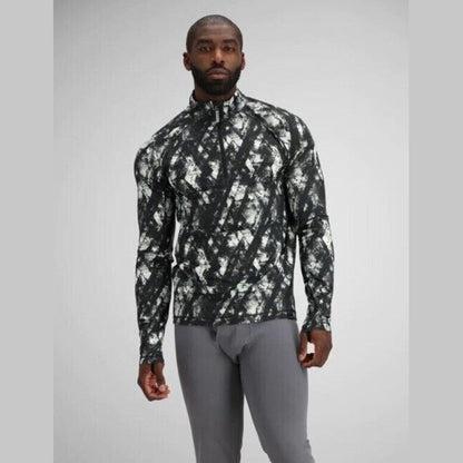 $119 Obermeyer Men’s Flex 1/4-Zip Mid-Layer Top- Descent Black/White - Medium