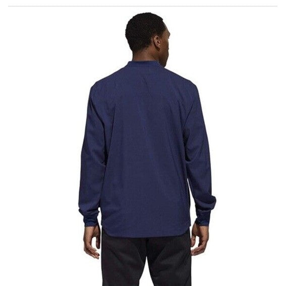 $70 Adidas Men's Lightweight Long Sleeve 1/4 Zip Pullover - Navy Blue-Medium-New