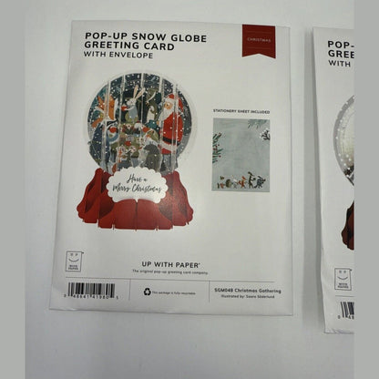 Lot Of 3  Up With Paper Snow Globe Pop Up -  Christmas Cards - You Get 3 Cards!
