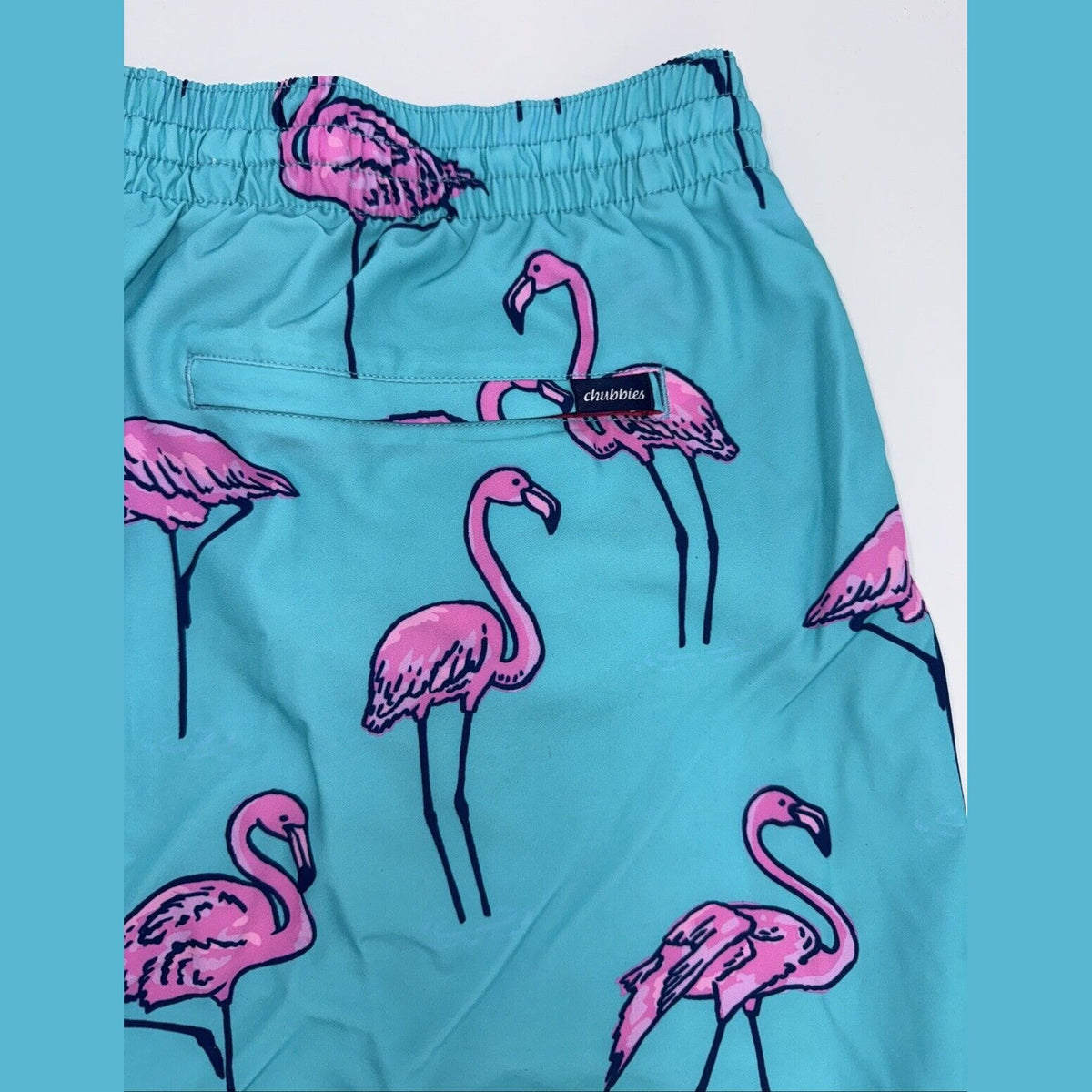 $70 Chubbies The Beach Retreat 5.5" Inseam Swim Trunks-Aqua/Pink- XLarge-New Tag