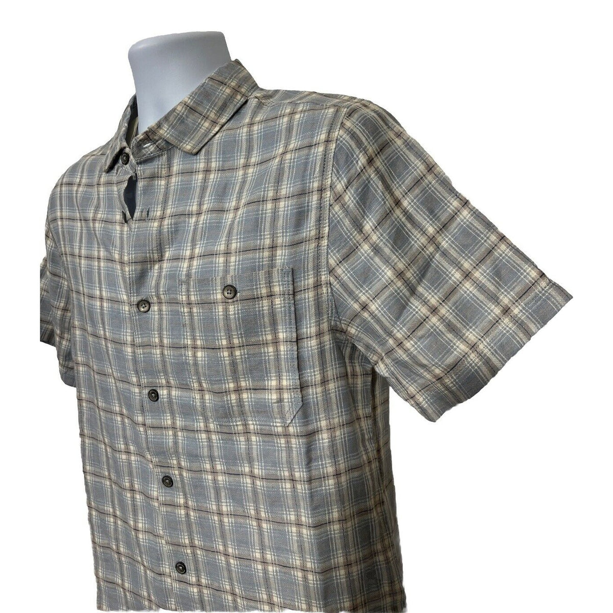 $85 Jeremiah Men’s Woven Short Sleeve Button Up Shirt Check-Light Blue-Small-New