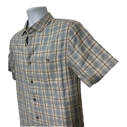 $85 Jeremiah Men’s Woven Short Sleeve Button Up Shirt Check-Light Blue-Small-New
