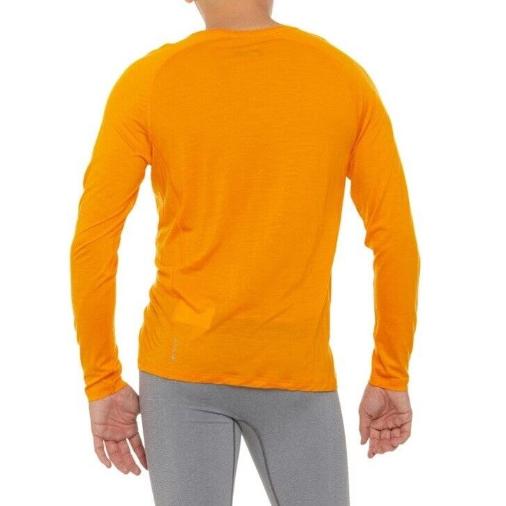 $75 Smartwool Men’s Active Ultralight Long Sleeve Shirt-Summer Orange-Large -New