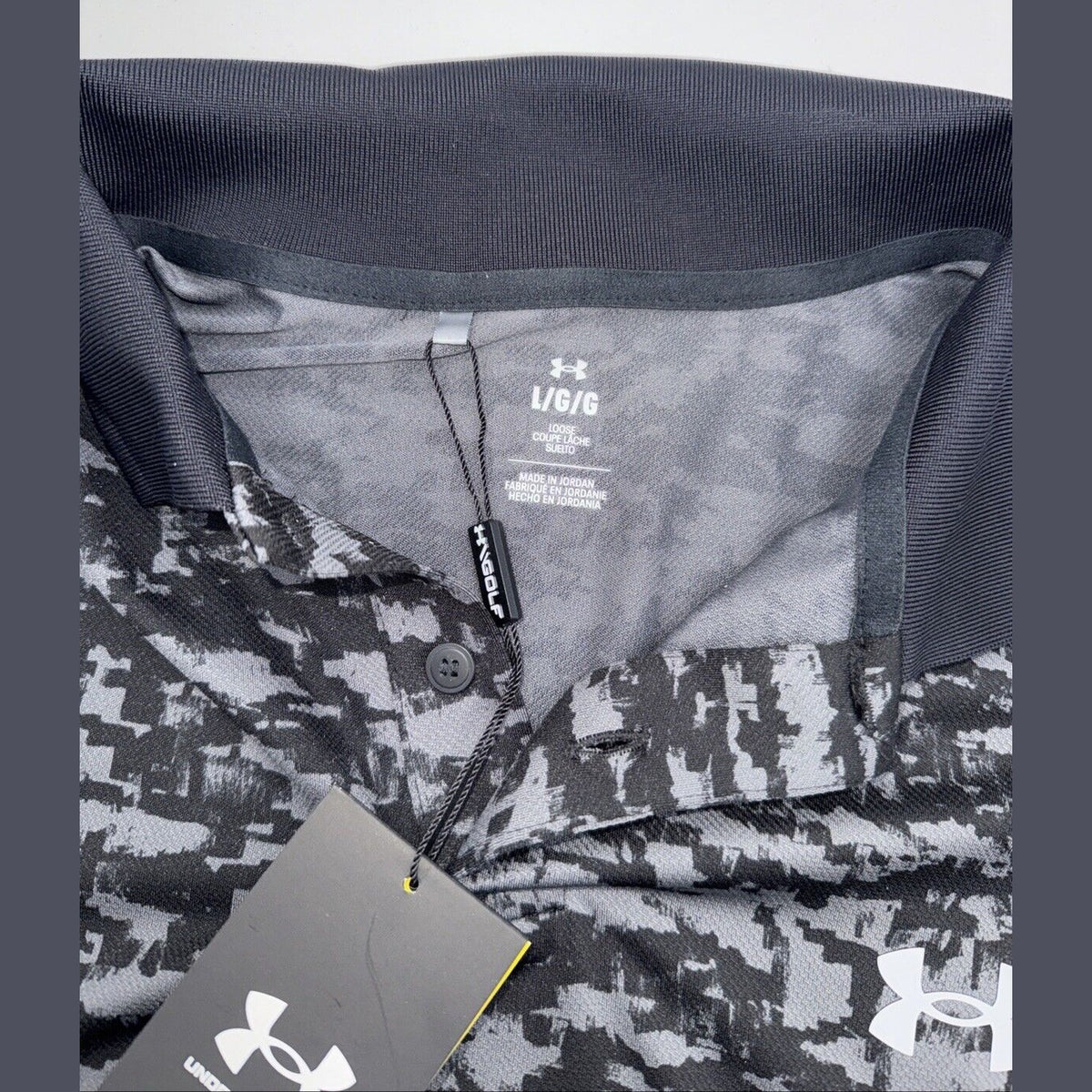 $60 Under Armour Men’s Matchplay Polo Golf Shirt 1377377-Camo Black -Large - New