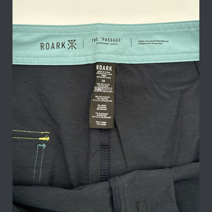 $69 Roark Men’s Passage Panel Batik 17” Boardshorts-D.Navy Black -Size: 34W-New