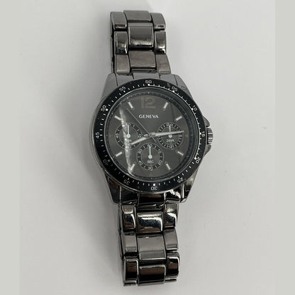 Geneva Men’s Watch Sports Business Quartz Wristwatch Luxury Edition Grey-New