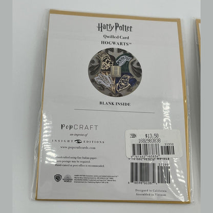 2 PopCraft Card High Quality Quilling HARRY POTTER HOGWARTS Blank inside $13.50