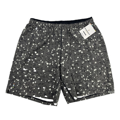 $75 Smartwool Men’s Merino Sport Lined Run Hike Shorts- Black Print-Small-New