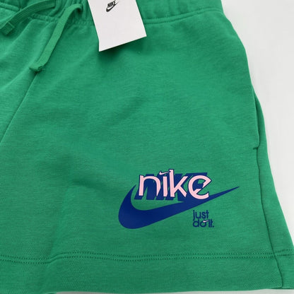 $50 Nike Women’s Sportswear Club Fleece Graphic Shorts - Green- Small- New Tag
