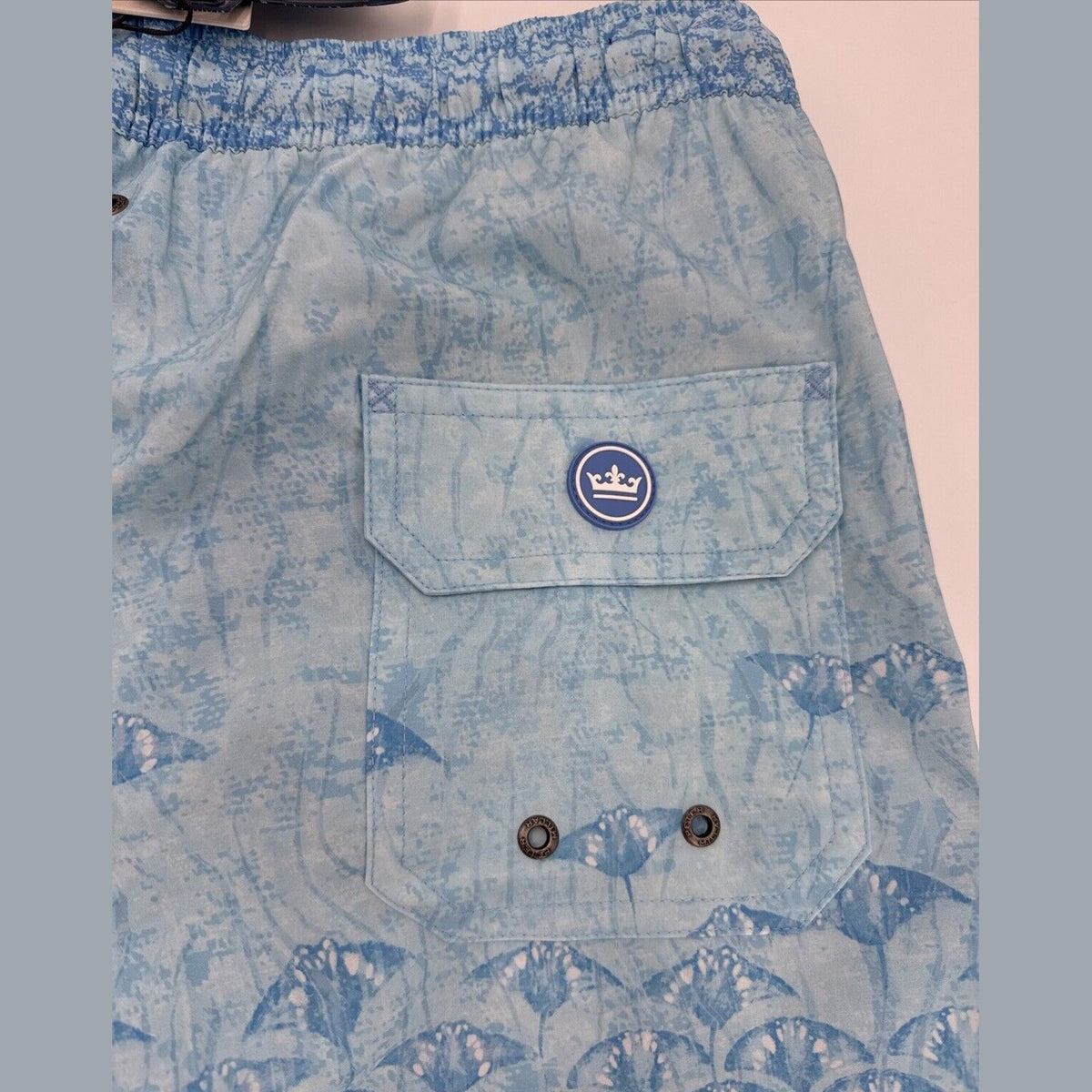 $100 Peter Millar Men’s Tropical Stingray Swim Trunks - Blue- Large- NWT