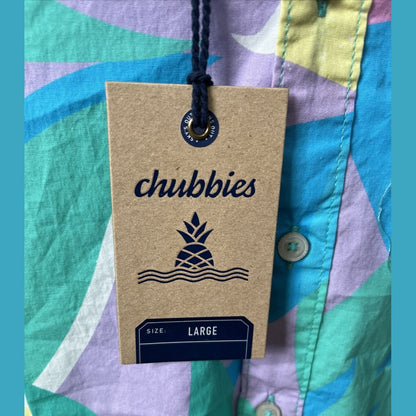Chubbies Men’s Shirt The Surfside Friday Shirt-Multi -Large- New Tag $65
