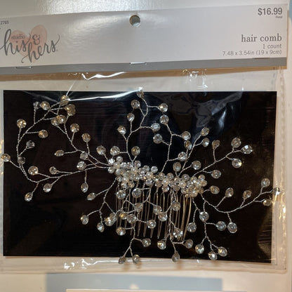 Combo Lot 3 PCs Studio His & Hers WEDDING Set: Hair Comb - Headpiece - Earrings