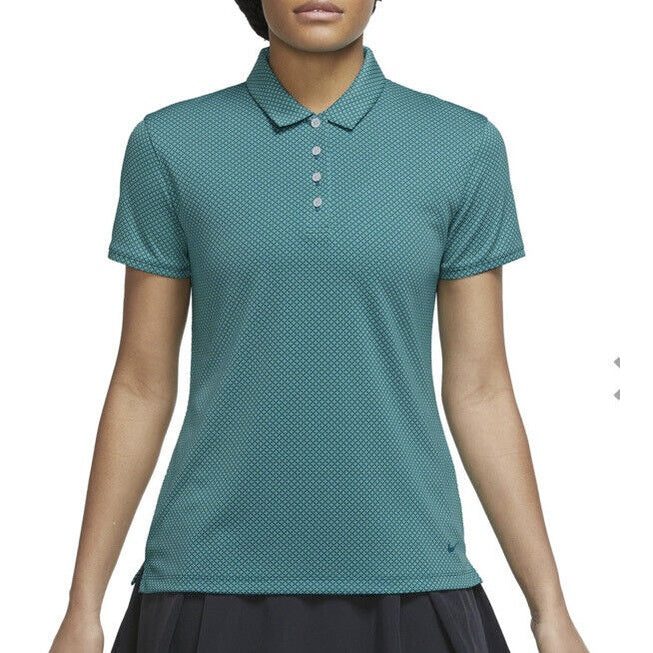 Nike Victory Dri-Fit Golf Polo Short/Slv Women’s - Small -Teal Spruce - New $55