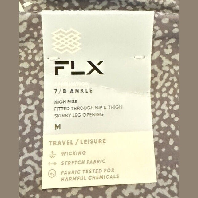 FLX  Women’s Affirmation High-Waisted 7/8 Ankle Leggings- Slate Dots- Med- NWT