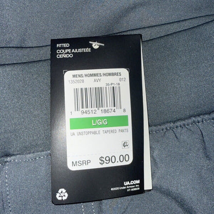 $90 Under Armour Men’s Unstoppable Tapered Training Pants- Grey-Large - New Tags