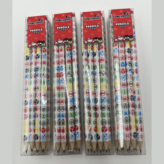 Lot Of 4 - 12 pack pencils Hello Sanirio- Total Of 48 Pencils- Great Deal!!