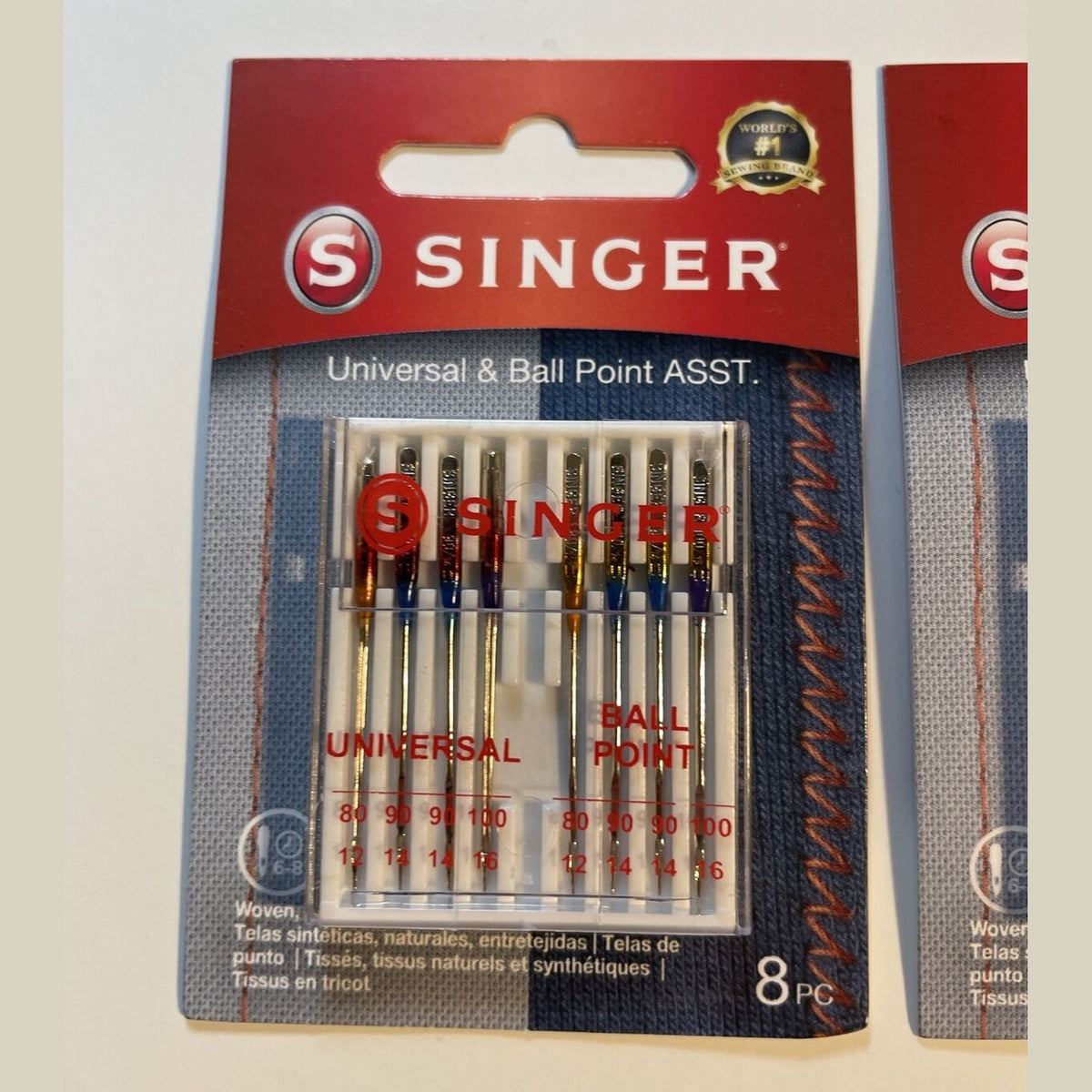 (2) SINGER 04800 Universal Regular Point and Ball Point Sewing Machine 16Needle