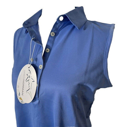 $44 Greg Norman Women’s Freedom Micro Pique Sleeveless Shirt - Peri -Medium-New