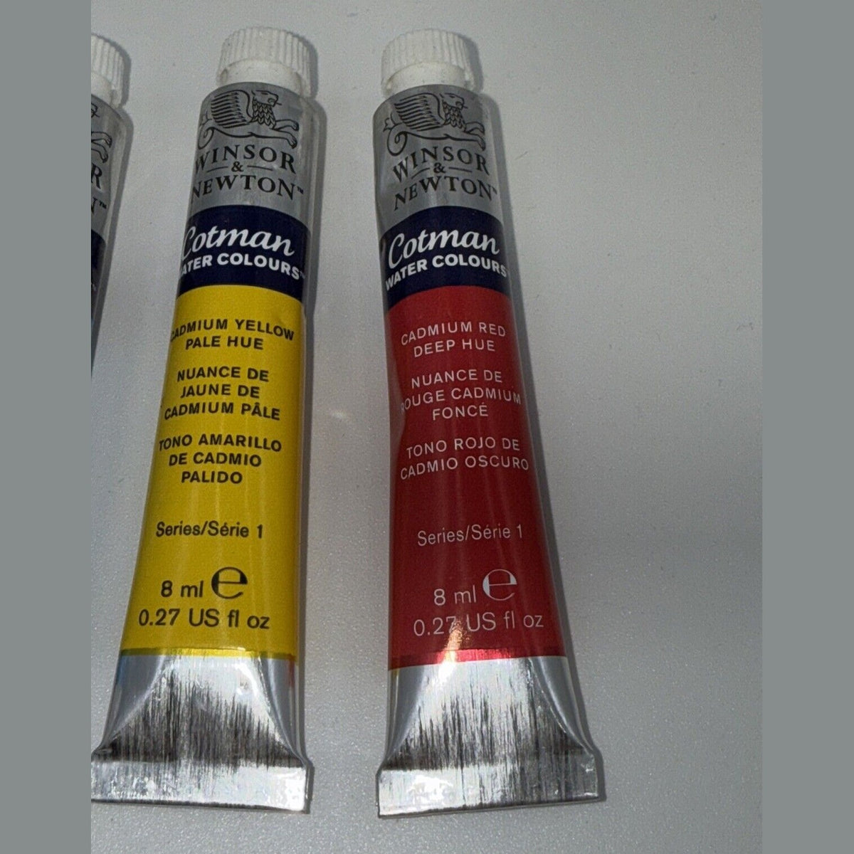 Combo Lot Of 3 Winsor & Newton Cotman Water Colours, 8ml, Red, Yellow, Blue