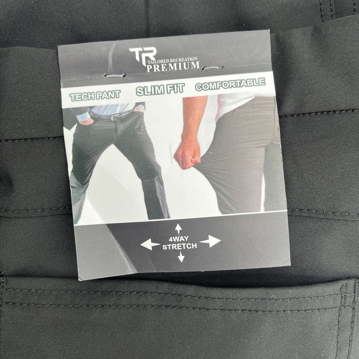TR Premium Men’s Tech Stretch Slim Fit Pants - Black- 30W 32L- New Tags $168