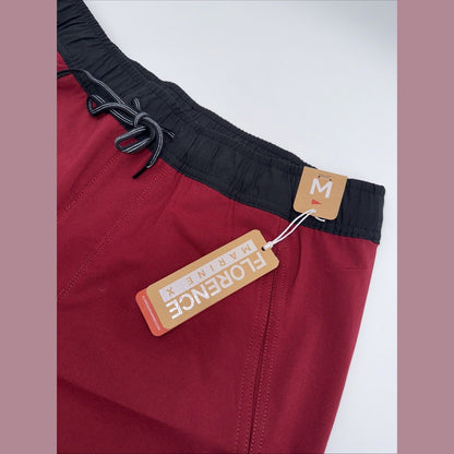 $70 Florence Marine X Burgee F1 All Purpose 7" Shorts - Maroon- Medium - NEW Tag