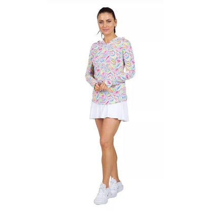 $110 IBKUL Women’s Massie Print Long Sleeve Hoody -Watermelon Multi-Small-New