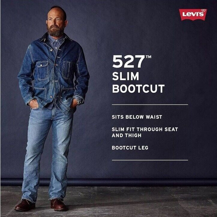 $69 Levi’s Men’s 527 Standard Bootcut Jeans -Chipped Blue- 29W x 30L- New Tags