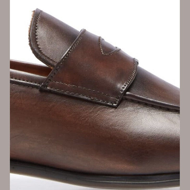 Ike Behar Trey Leather Loafers, Men's Size 8.5M- Brown NEW MSRP $450