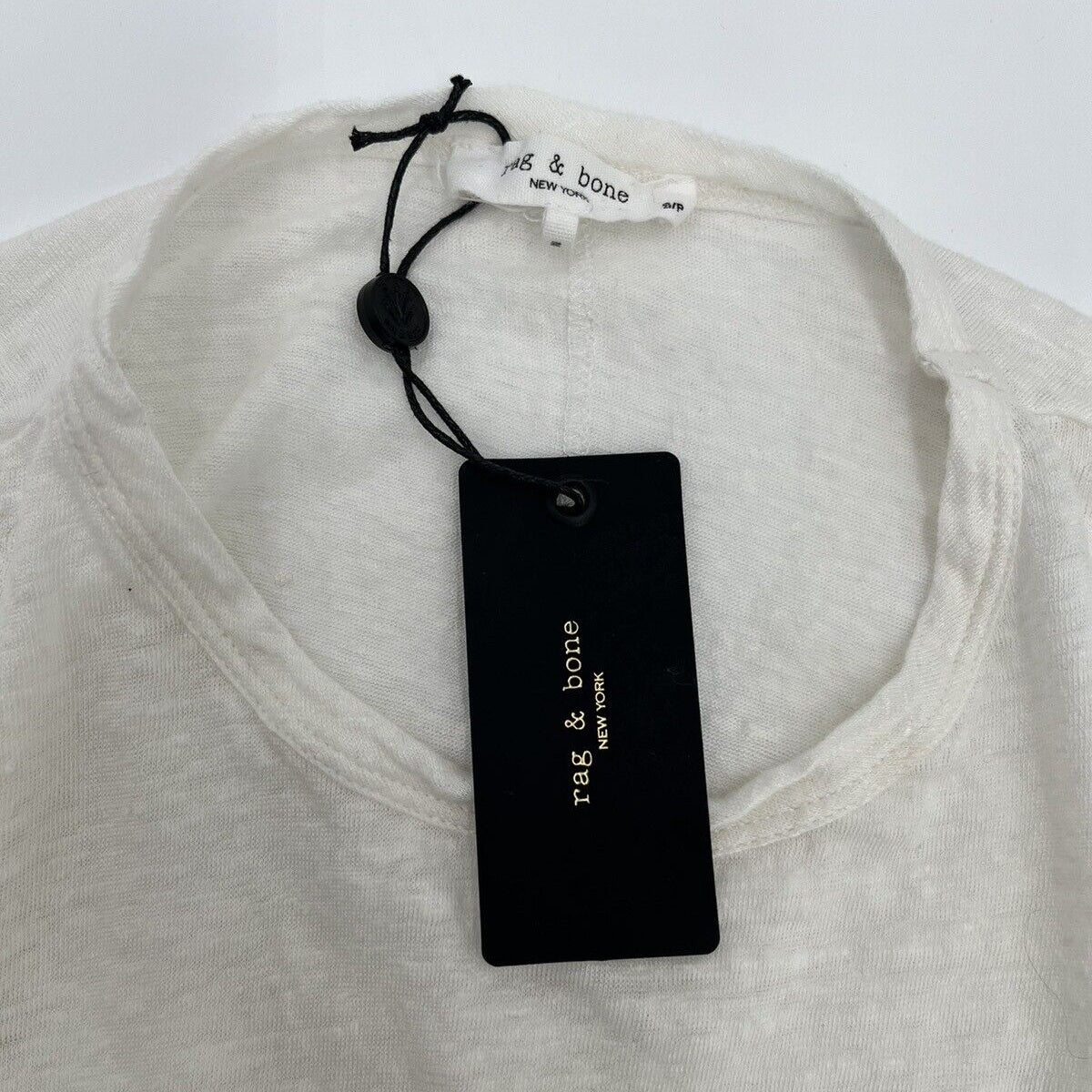 $150 Rag & Bone Women’s Linen Boyfriend Tee - White - Small- New With Tag