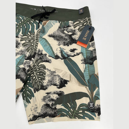 $89 Roark Men’s Passage Primo 18” Boardshorts-Bone-Khaki-Size: 28W-New