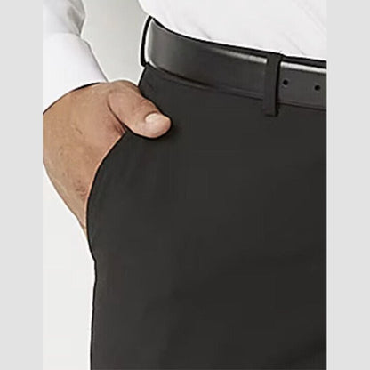 JF J Ferrar Men's Super Slim Dress Pants Slacks Flat Front-Black-34W 30L- New
