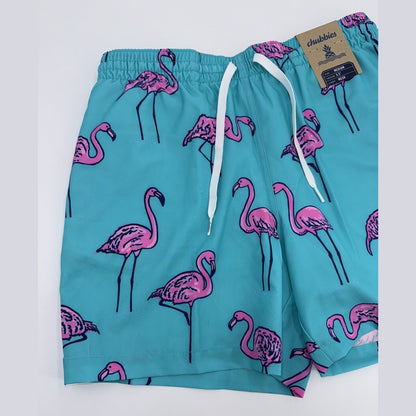 $70 Chubbies The Beach Retreat 5.5" Inseam Swim Trunks-Aqua/Pink-Medium -New Tag