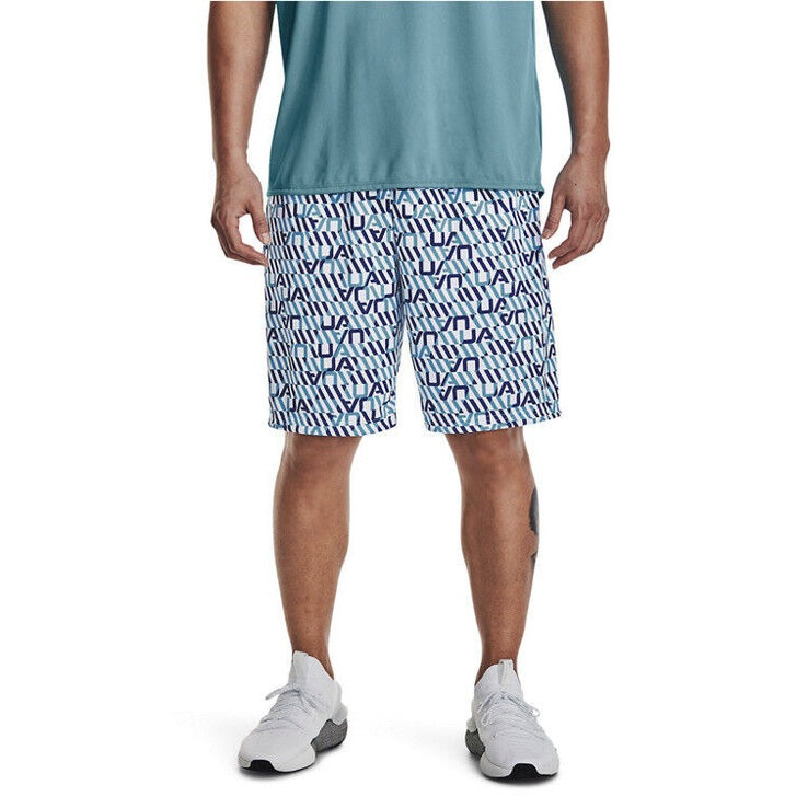 Under Armour Men’s Tech Printed Shorts - -White Blue-Small -NWT $35