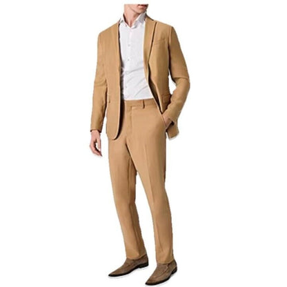 JF Ferrar Men’s Slim Classic Fit Flat Front Suit Pants-Florence Brown-29W 30L