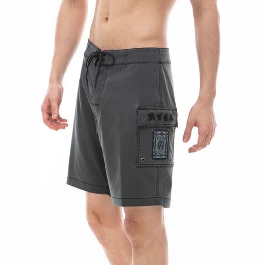 $70 RVCA Men’s "Benj Skull" Trunks Swim Wear Shorts- Grey - Size: 33W - New Tags