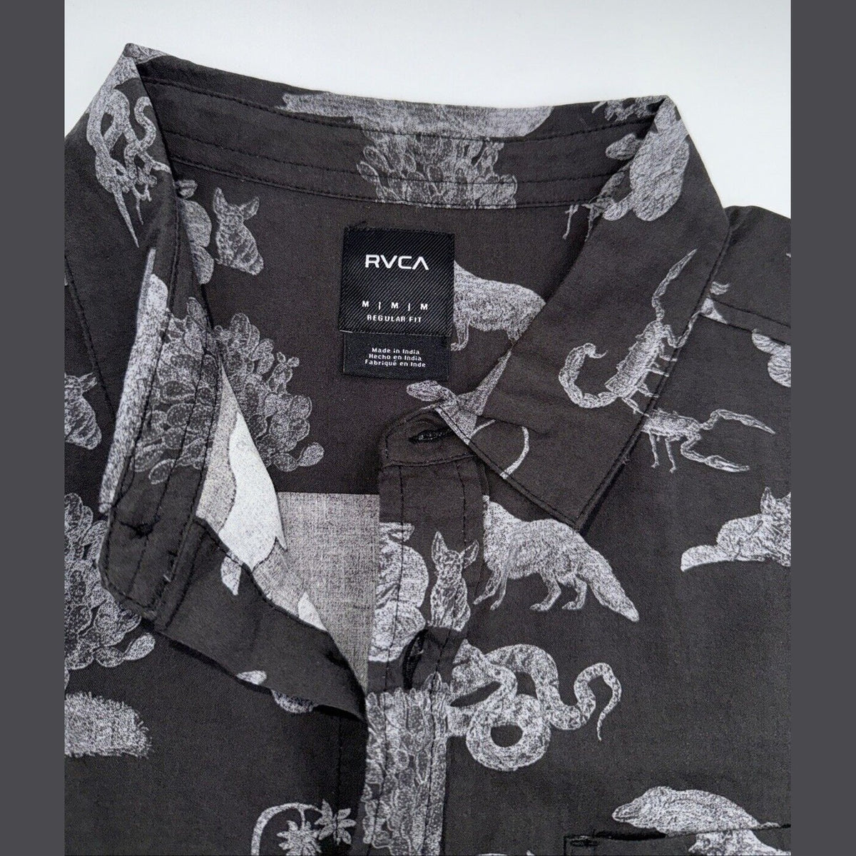$66 RVCA Men’s Arrival S/S Button Shirt - Black -Size:  Medium - New Tag