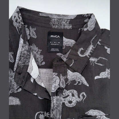 $66 RVCA Men’s Arrival S/S Button Shirt - Black -Size:  Medium - New Tag