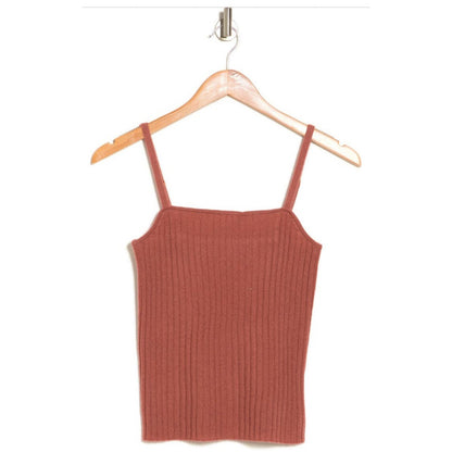 The Cashmere Project Spaghetti Strap Ribbed Tank Top-Dusty Copper-Small- New$156