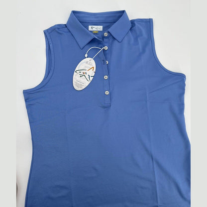$44 Greg Norman Women’s Freedom Micro Pique Sleeveless Shirt - Peri -Medium-New