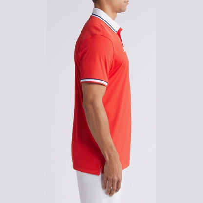 $75 J. Lindeberg Men’s Timeo Regular FIt Golf Polo -Red Flame Scarlet-Small-New