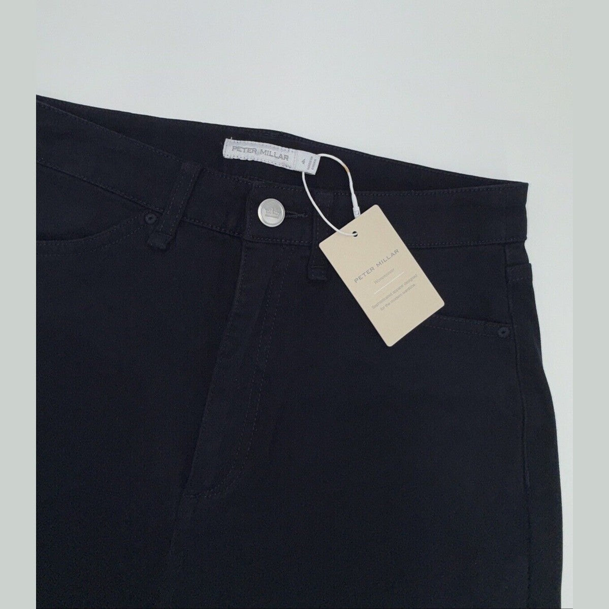 $150 Peter Millar Women's Karlie Stretch Sateen High Rise Pant-Navy-Size: 4 -NEW