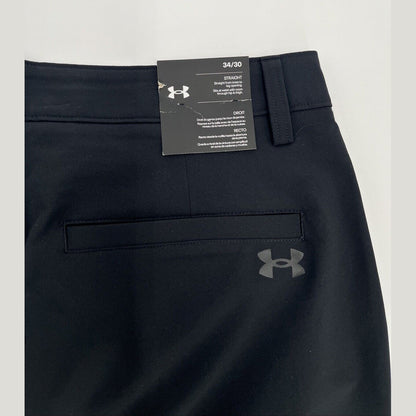$70 Under Armor Men’s Wicking Golf Flat Front Pants -Black - Size: 34W 30L - New
