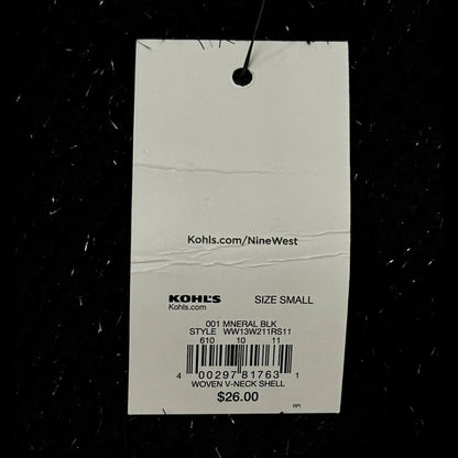 Nine West V Neck Tank - Black -Size: Small- NWT Retail $26
